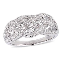 Julianna B Sterling Silver 0.24CTW Diamond Twist Band