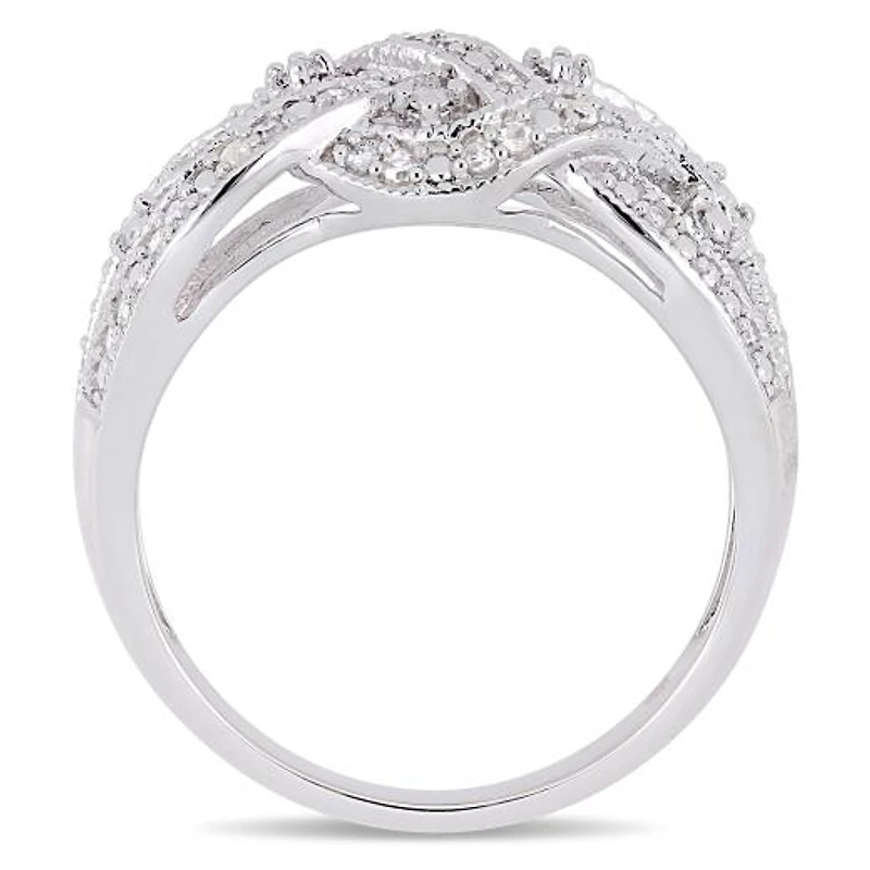 Julianna B Sterling Silver 0.24CTW Diamond Twist Band