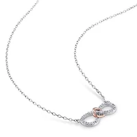 Julianna B Rose Plated Sterling Silver 0.10CTW Diamond Infinity Pendant