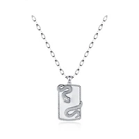 Sterling Silver Cubic Zirconia Snake 24" Pendant