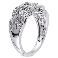 Julianna B Sterling Silver 0.14CTW Diamond Twist Fashion Band