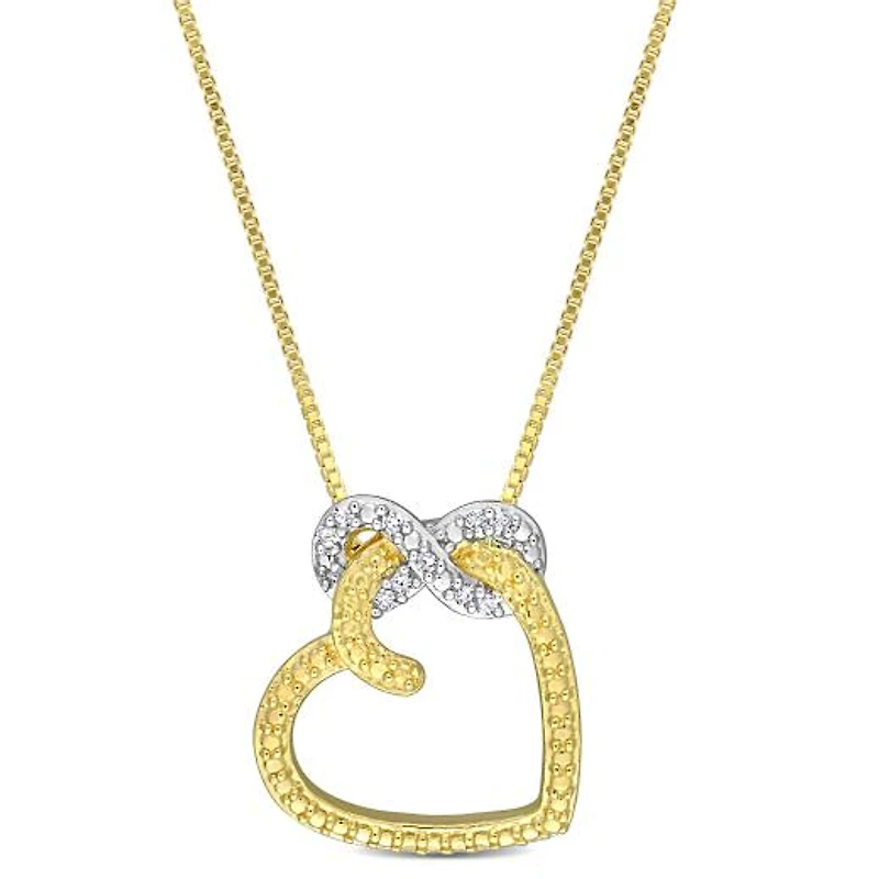 Julianna B 18K Two-Tone Gold Plated Diamond Pendant