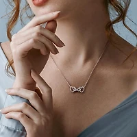 Julianna B Sterling Silver Diamond Heart Infinity Necklace