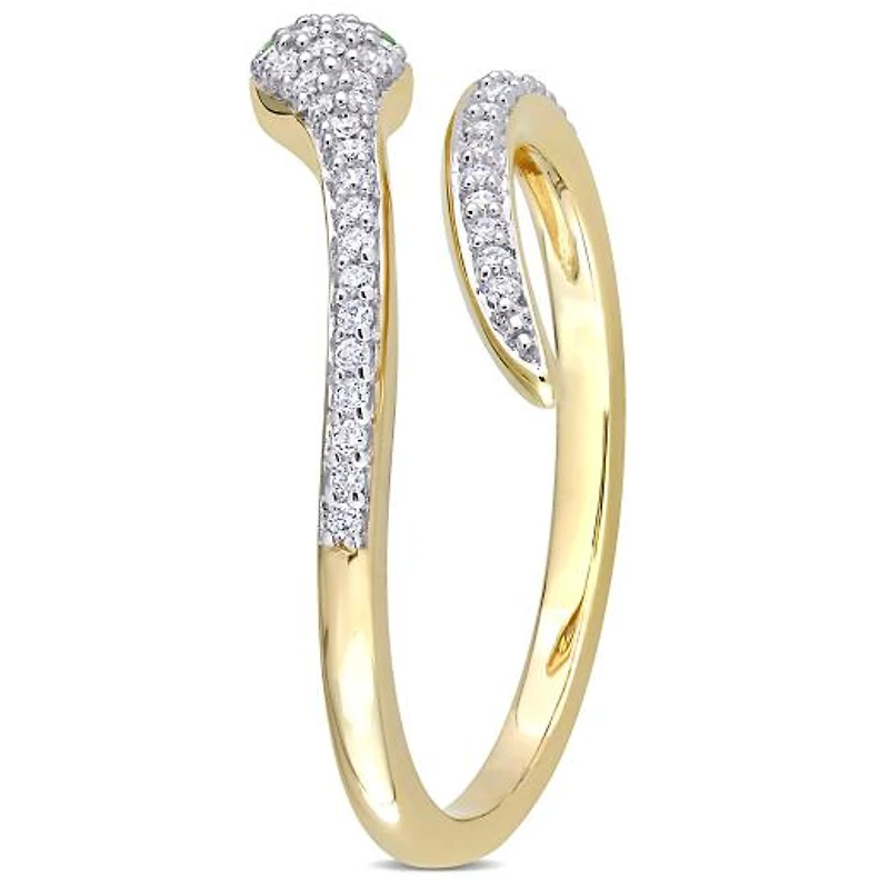 Julianna B 10K Yellow Gold Diamond & Tsavorite Snake Wrap Ring