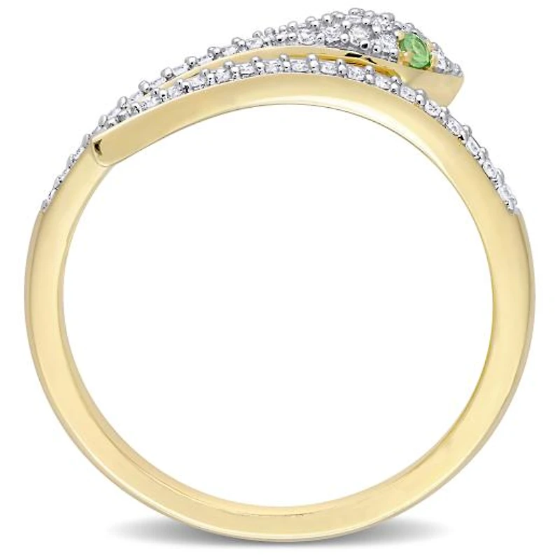 Julianna B 10K Yellow Gold Diamond & Tsavorite Snake Wrap Ring