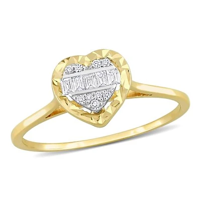 Julianna B 14K Two-Tone Gold 0.10CTW Diamond Heart Ring