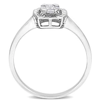 Julianna B 14K White Gold 0.24CTW Square Halo Diamond Ring