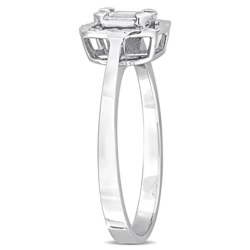 Julianna B 14K White Gold 0.24CTW Square Halo Diamond Ring
