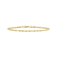 10K Yellow Gold 8.5" Solid Diamond Cut Figarucci Bracelet