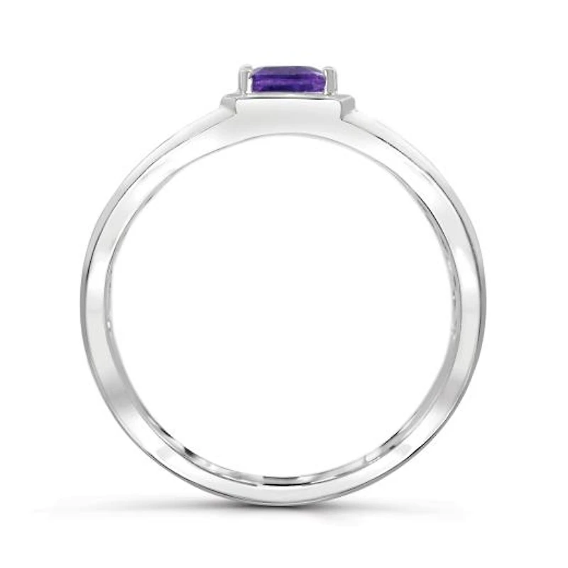 Sterling Silver Amethyst Men's Ring