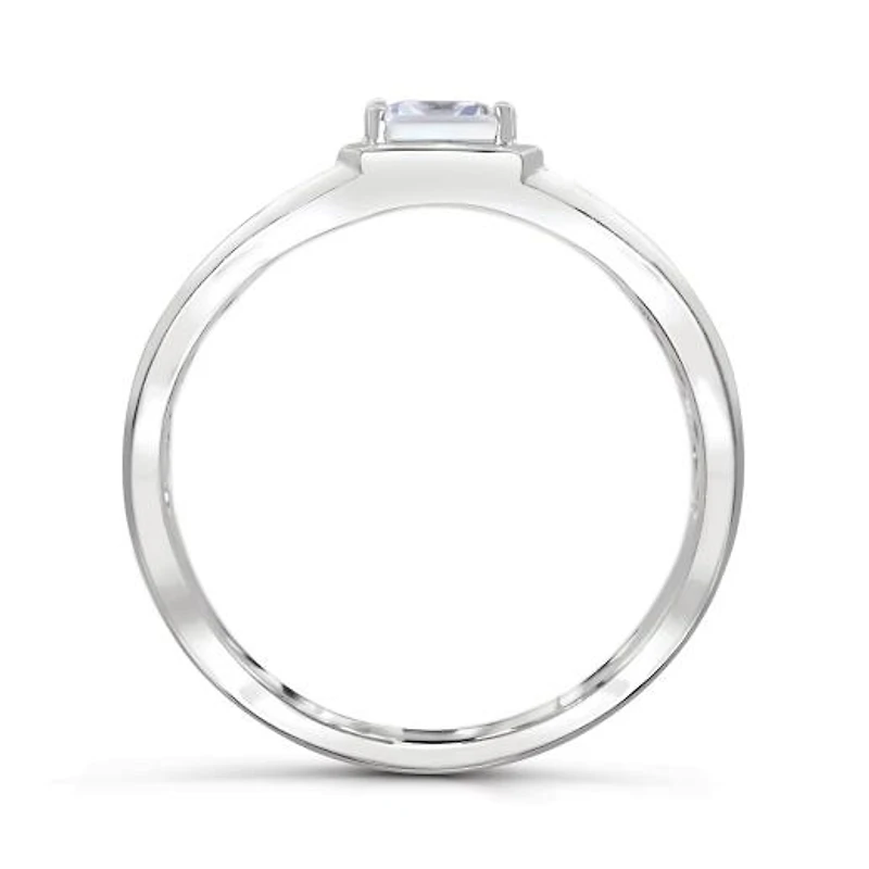 Sterling Silver White Topaz Men's Ring