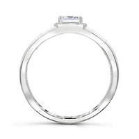 Sterling Silver White Topaz Men's Ring