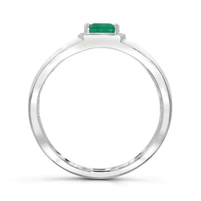 Sterling Silver Emerald Men's Ring