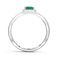 Sterling Silver Emerald Men's Ring