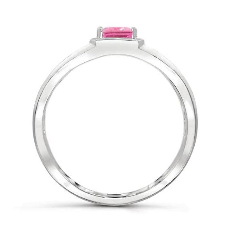 Sterling Silver Pink Tourmaline Men's Ring