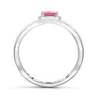 Sterling Silver Pink Tourmaline Men's Ring