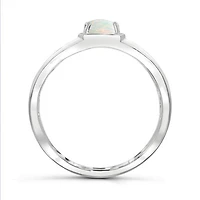 Sterling Silver Opal Men's Ring