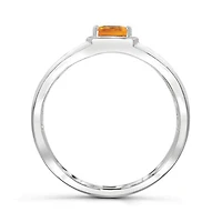 Sterling Silver Citrine Men's Ring