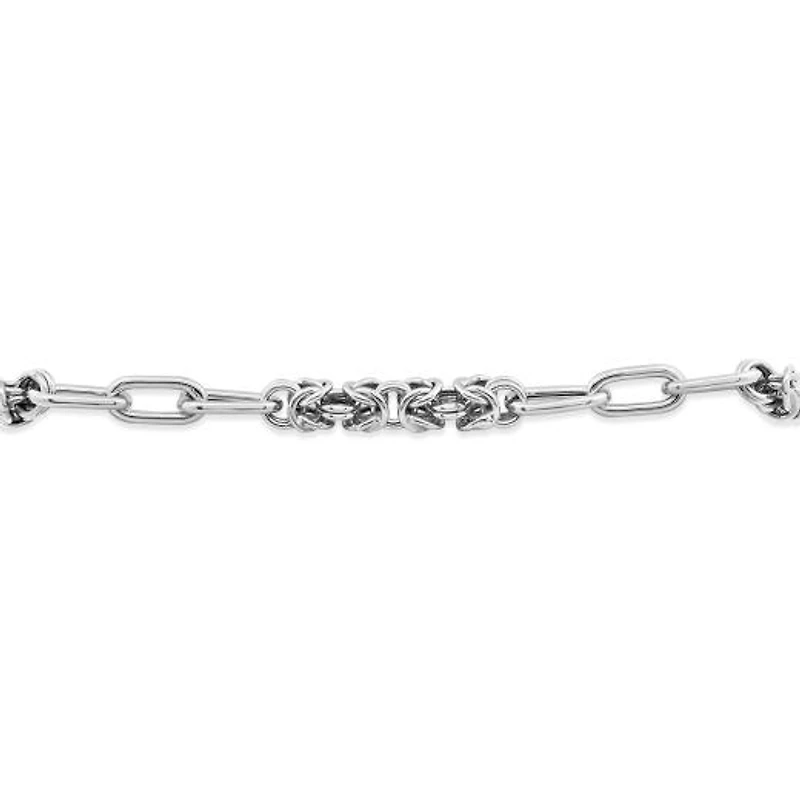 Sterling Silver 7" Byzantine Paperclip Bracelet