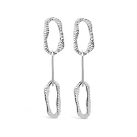 Sterling Silver Hammered Link Drop Earrings