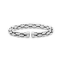 Sterling Silver Fancy Link Cuff Bracelet