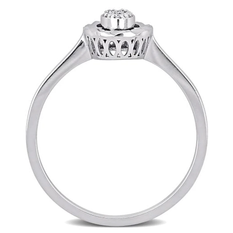 Julianna B 14K White Gold 0.05CTW Diamond Oval Fashion Ring