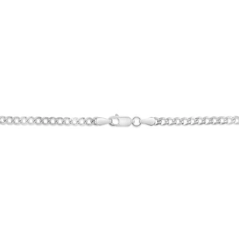 Sterling Silver 20" Pave Curb Chain