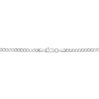 Sterling Silver 20" Pave Curb Chain