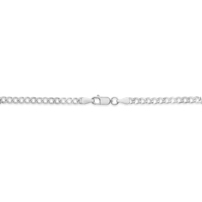 Sterling Silver 18" Pave Curb Chain
