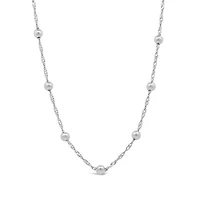 Sterling Silver 18"+2" Extender 4mm Bead Station Chain