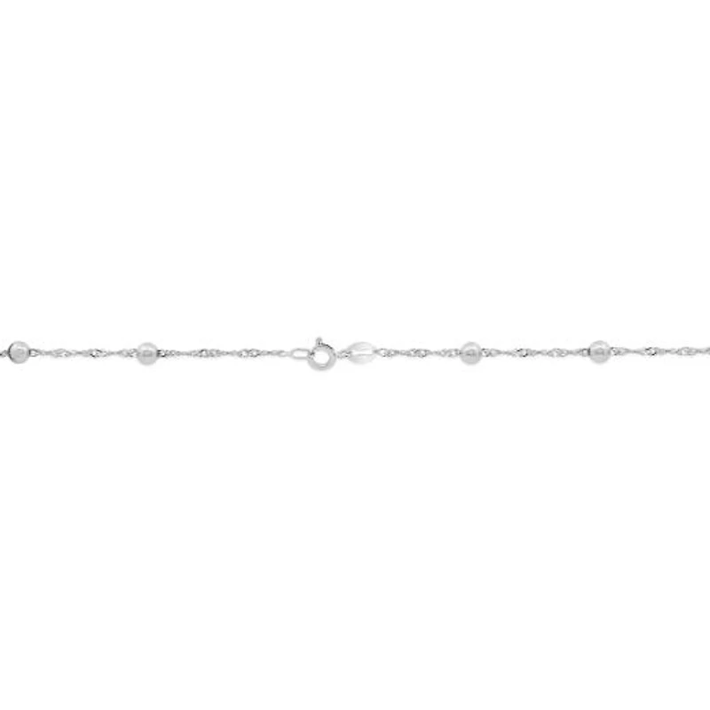 Sterling Silver 18"+2" Extender 4mm Bead Station Chain