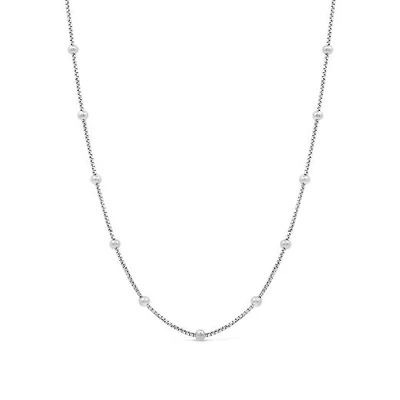 Sterling Silver 18" 2mm Bead Station Chain