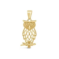 10K Yellow Gold Owl Pendant