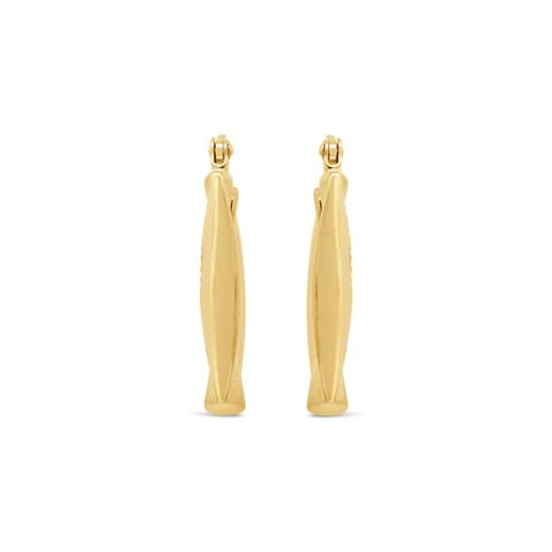 14K Yellow Gold Square Hoop Earring