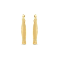 14K Yellow Gold Square Hoop Earring