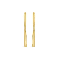 14K Yellow Gold Diamond Shape Hoop Earring