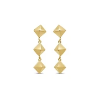 14K Yellow Gold Geometric Drop Earrings
