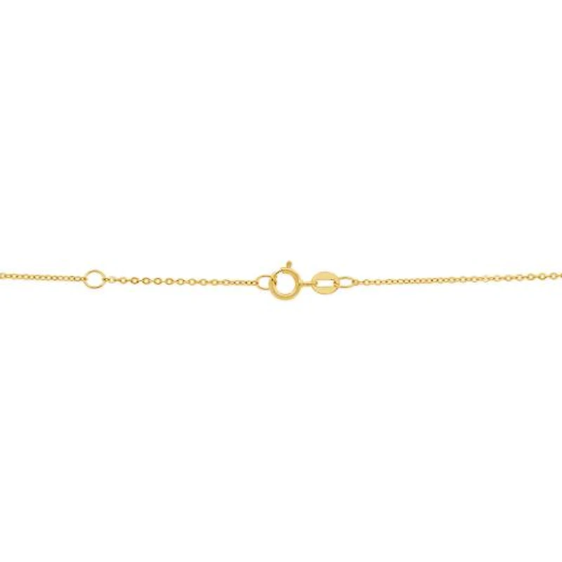 14K Yellow Gold Geometric Drop 17" + 1" Pendant