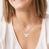 Julianna B Rose Plated Sterling Silver Diamond Mom Pendant