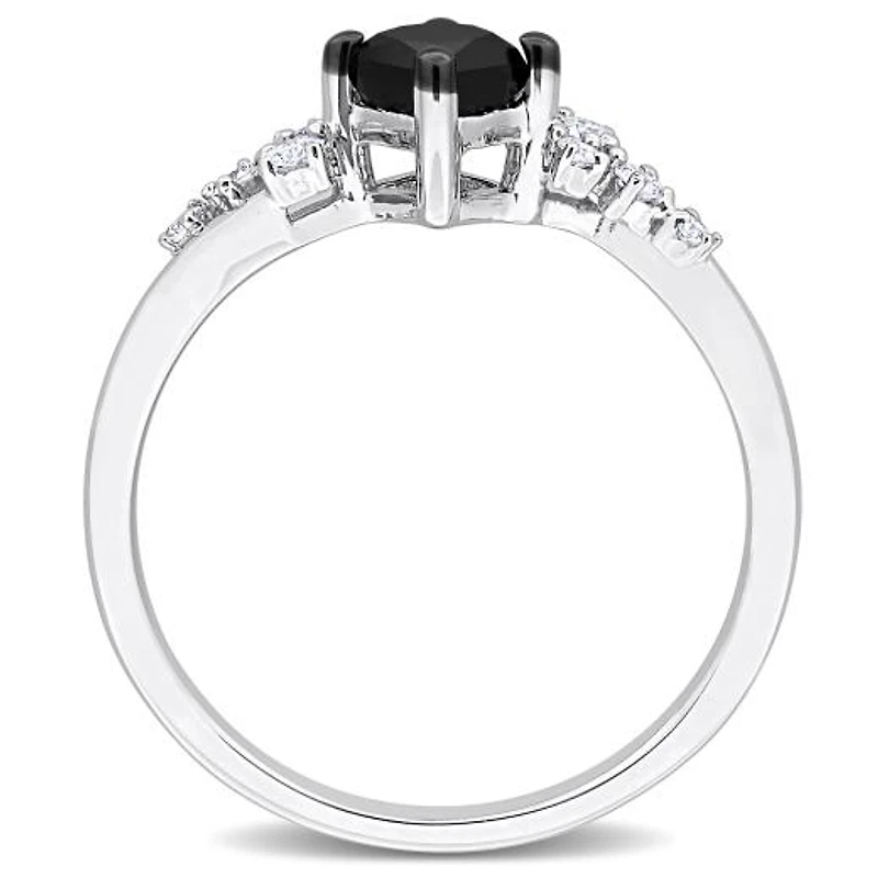 Julianna B 14K White Gold 0.73CTW Black Princess Diamond Fashion Ring