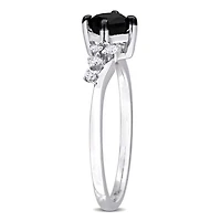 Julianna B 14K White Gold 0.73CTW Black Princess Diamond Fashion Ring