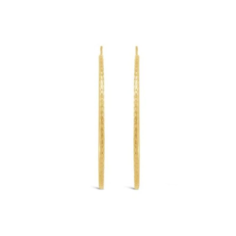 10K Yellow Gold 40mm Flexible Hoop Earrings
