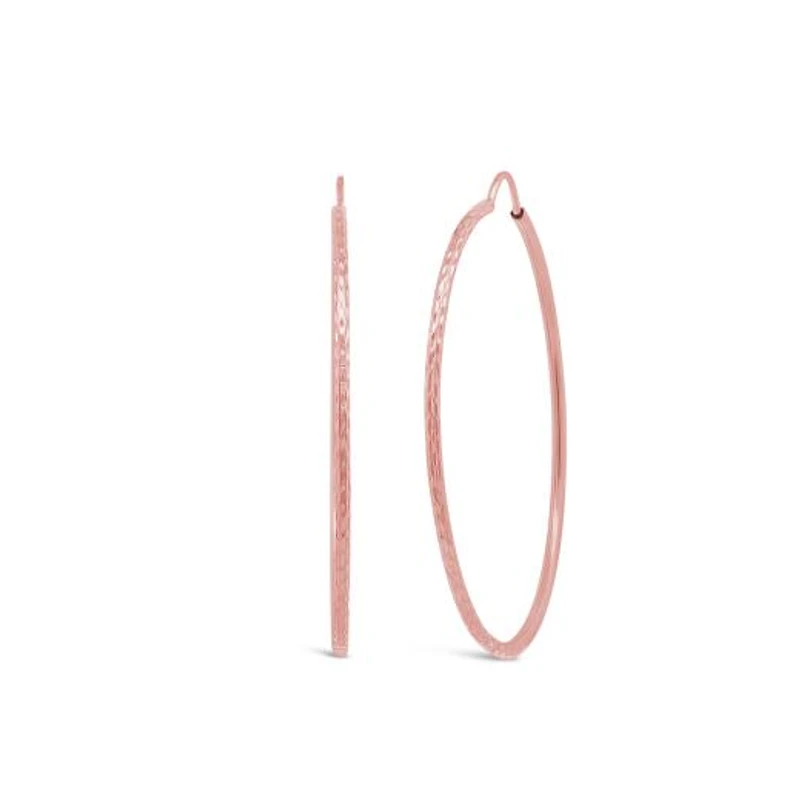 10K Rose Gold 40mm Flexible Hoop Earrings