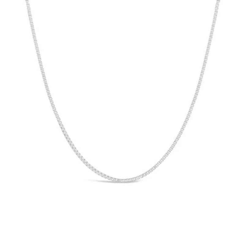 10K White Gold 18" 0.8mm Box Chain