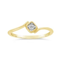 Diamond Solitaire Promise Ring in 10K Yellow Gold