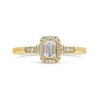 Glacier Fire Emerald Cut Canadian 0.44CTW Engagement Ring in 14K Yellow Gold