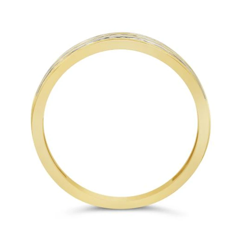 0.40CTW Diamond Three Row Band in 10K Yellow Gold