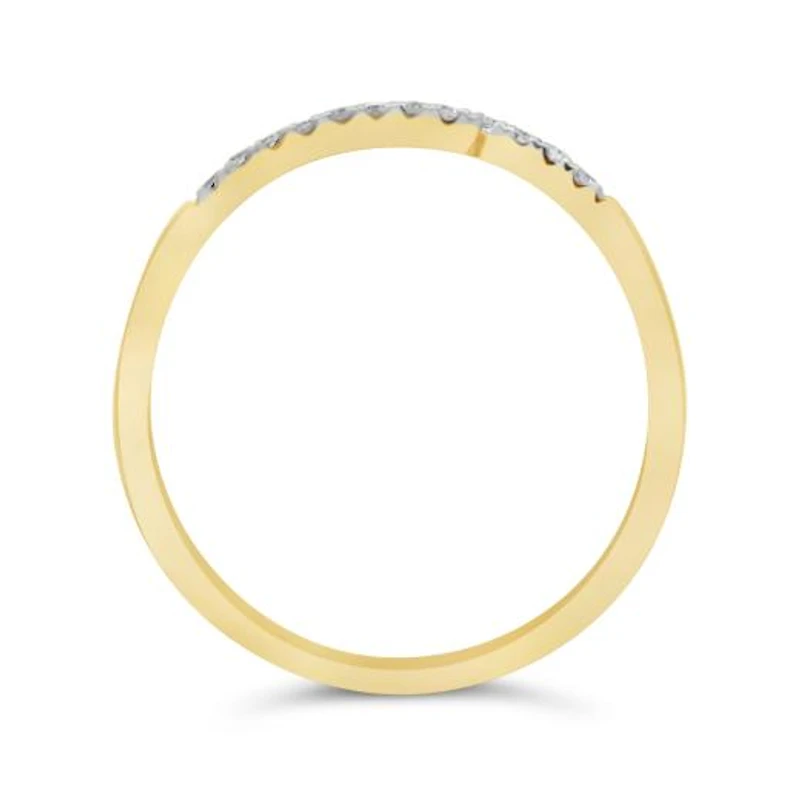 Diamond Bypass Fashion Ring in 10K Yellow Gold