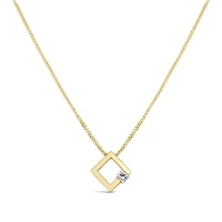 Glacier Fire Princess Cut Canadian Diamond Pendant in 10K Yellow Gold