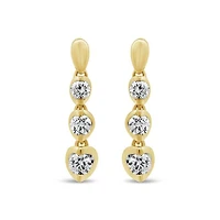 Glacier Fire Canadian 0.50CTW Diamond Three Stone Earrings in 10K Yellow Gold